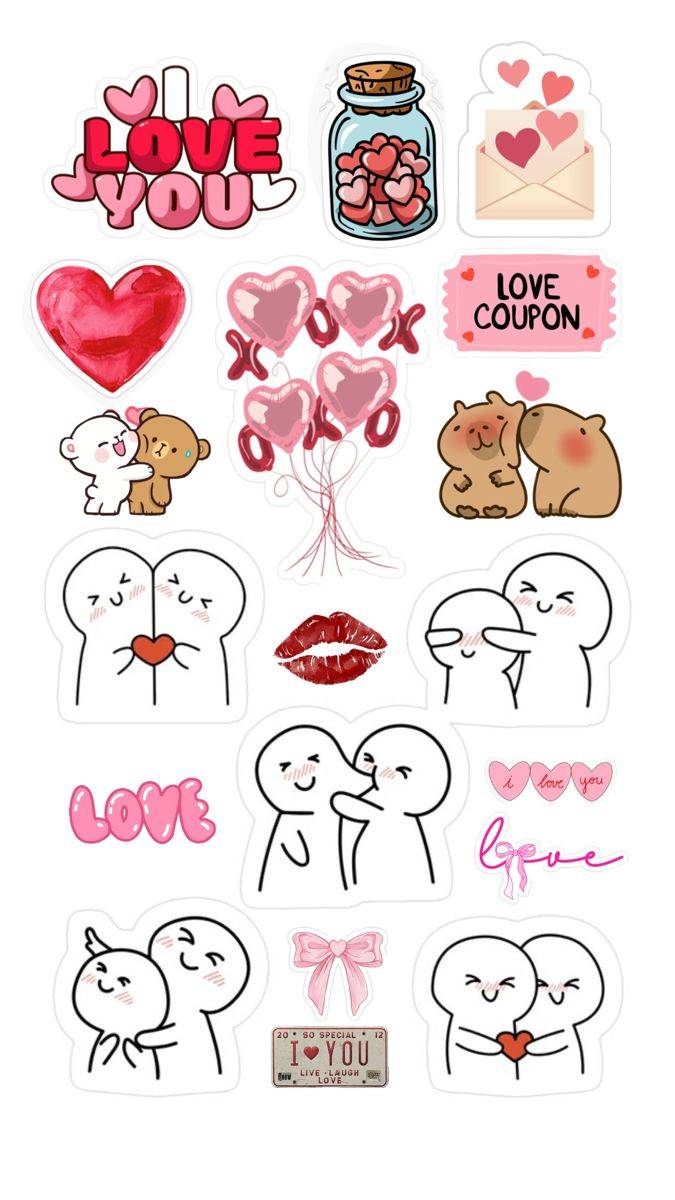 پک برچسب استیکر عاشقانه