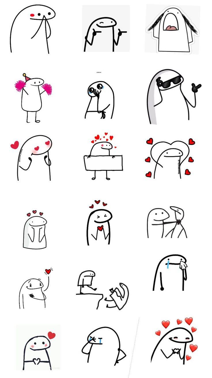 پک استیکر کاراکتر احساسی کارتونی (میم بامزه عاشقانه)