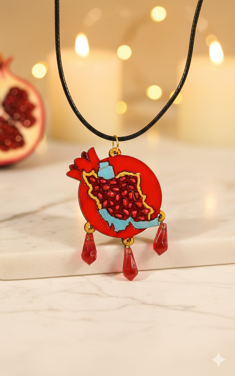گردنبند انار طرح نقشه ایران دست‌ساز
