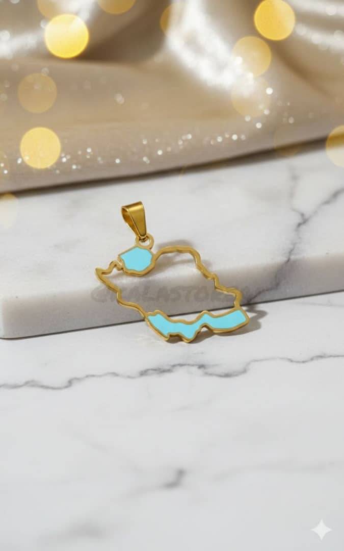 پلاک !!! طرح نقشه ایران (میناکاری فیروزه‌ای) - مدل عشق و میهن